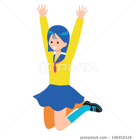 跳躍女學生精力充沛 106958326