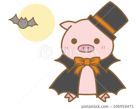 萬聖節：豬和蝙蝠裝扮成德古拉 106958471