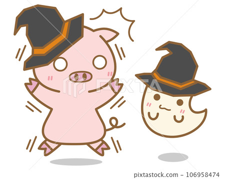 Halloween Pig Surprised by a Ghost Halloween Pig Surprised by a Ghost 106958474