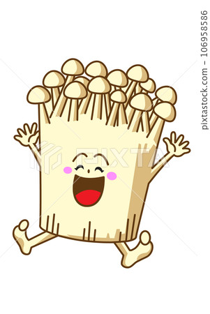Cute enoki smiling and happy 106958586