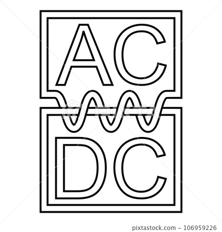 Icon converting AC to DC, power supply transformer logo ACDC Icon converting AC to DC, power supply transformer logo ACDC 106959226