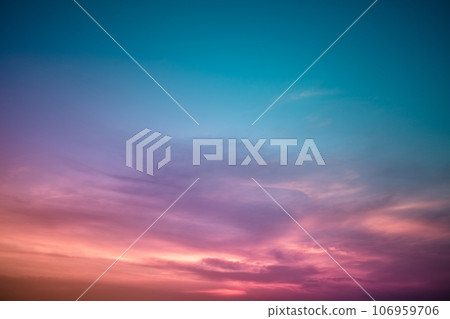 Colorful cloudy sky at sunset. Gradient color. Sky texture, abstract nature background 106959706