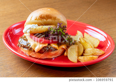 Cheese hamburgers 106959791