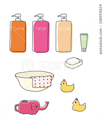 沐浴用具插圖集 106959824