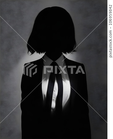 Faceless silhouette of a person in a suit 106959842