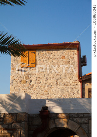Solid and nostalgic stone houses typical of the Old Datca region, Turkey Datca Mugla June 26 2023 106960043