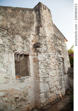 Solid and nostalgic stone houses typical of the Old Datca region, Turkey Datca Mugla June 26 2023 106960053