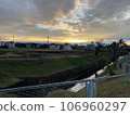 Sunset twilight seen from the riverbed 106960297