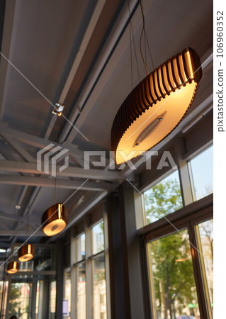 modern pendant light with vintage light bulb. 106960352