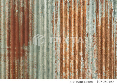Old zinc wall texture background, rusty on galvanized metal panel sheeting. Old zinc wall texture background, rusty on galvanized metal panel sheeting. 106960462