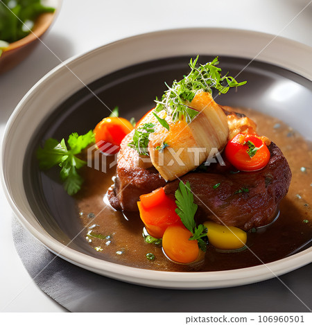 Beef Leg Slice with marrow tasty, steak Ossobuco alla Milanese with vegetable Beef Leg Slice with marrow tasty, steak Ossobuco alla Milanese with vegetable 106960501