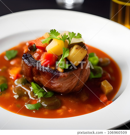 Beef Leg Slice with marrow tasty, steak Ossobuco alla Milanese with vegetable Beef Leg Slice with marrow tasty, steak Ossobuco alla Milanese with vegetable 106960509