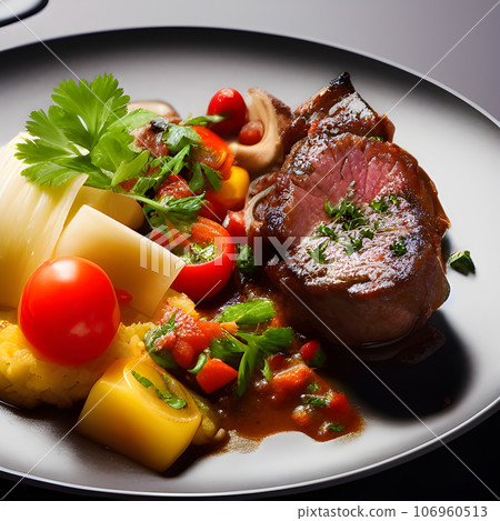 Beef Leg Slice with marrow tasty, steak Ossobuco alla Milanese with vegetable Beef Leg Slice with marrow tasty, steak Ossobuco alla Milanese with vegetable 106960513