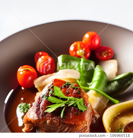 Beef Leg Slice with marrow tasty, steak Ossobuco alla Milanese with vegetable Beef Leg Slice with marrow tasty, steak Ossobuco alla Milanese with vegetable 106960518
