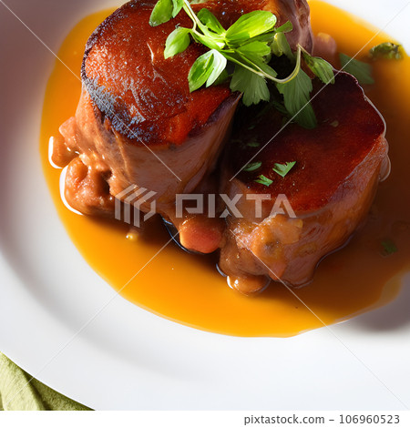 Beef Leg Slice with marrow tasty, steak Ossobuco alla Milanese with vegetable Beef Leg Slice with marrow tasty, steak Ossobuco alla Milanese with vegetable 106960523