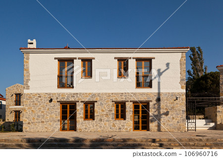 Solid and nostalgic stone houses typical of the Old Datca region, Turkey Datca Mugla June 26 2023 106960716