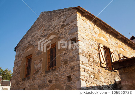 Solid and nostalgic stone houses typical of the Old Datca region, Turkey Datca Mugla June 26 2023 Solid and nostalgic stone houses typical of the Old Datca region, Turkey Datca Mugla June 26 2023 106960728
