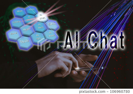 Smartphone AI app operation Select AI Chat Smartphone AI app operation Select AI Chat 106960780