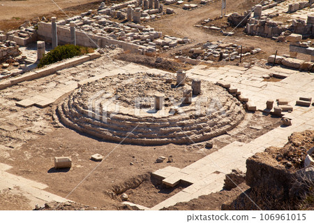 Ruins of round temple in the ancient city of Knidos, one of the ancient cities of Anatolia Ruins of round temple in the ancient city of Knidos, one of the ancient cities of Anatolia 106961015