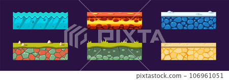 Seamless Ground Texture and Game Level Platform Vector Set Seamless Ground Texture and Game Level Platform Vector Set 106961051