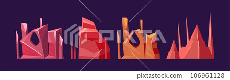 Stone Rock and Canyon Landscape Element Vector Set Stone Rock and Canyon Landscape Element Vector Set 106961128