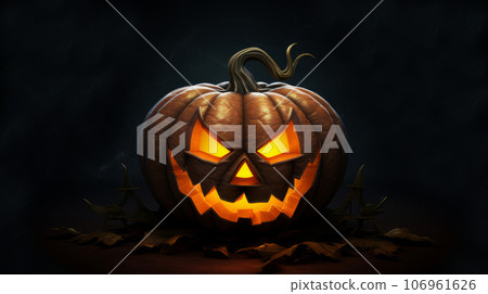 Halloween pumpkin on dark background Halloween pumpkin on dark background 106961626