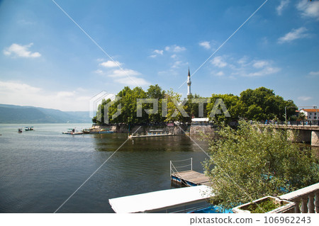 Ulubat or Uluabat Lake Golyazi surroundings in Bursa, Turkey, wonderful lake views, June 25 2023 Ulubat or Uluabat Lake Golyazi surroundings in Bursa, Turkey, wonderful lake views, June 25 2023 106962243