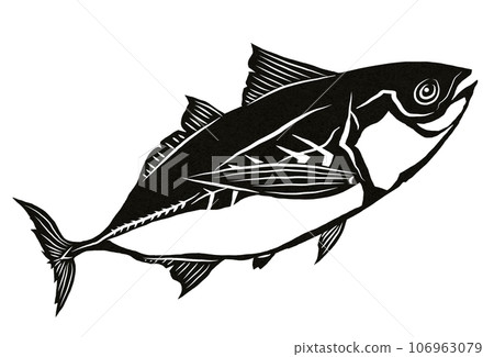 竹莢魚的黑白剪影 竹莢魚的黑白剪影 106963079