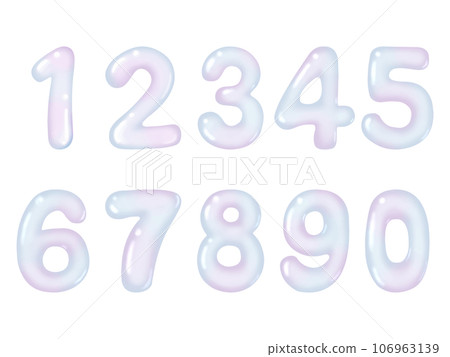 一組帶有彩色漸變的可愛數字 一組帶有彩色漸變的可愛數字 106963139