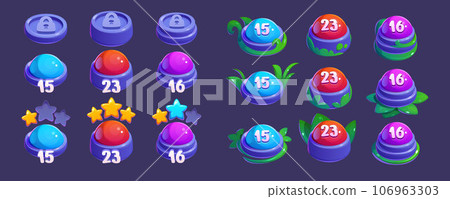 Set of game map indicator buttons 106963303