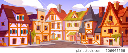 Germany town street. Old europe village vector Germany town street. Old europe village vector 106963366