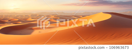 Desert landscape with sand and dunes as inspiration for adventures in dry climates Desert landscape with sand and dunes as inspiration for adventures in dry climates 106963673