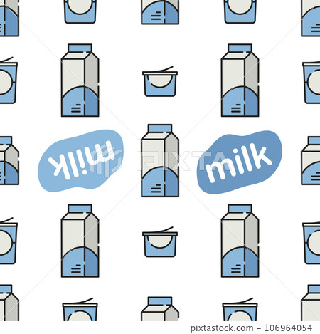 Cartoon icon milk box seamless pattern background 106964054
