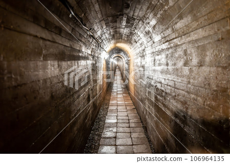 Underground corridor of Stachelberg artillery fortress built before World War II. Zacler, Giant Mountains, Czech Republic 106964135
