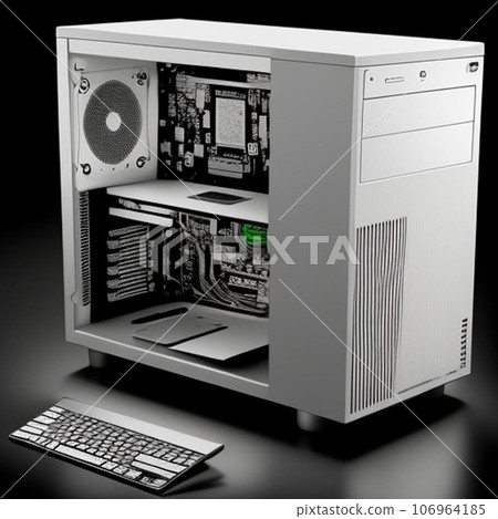 Illustration of early personal computers 106964185
