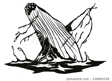 Whale illustration surfacing 106964348