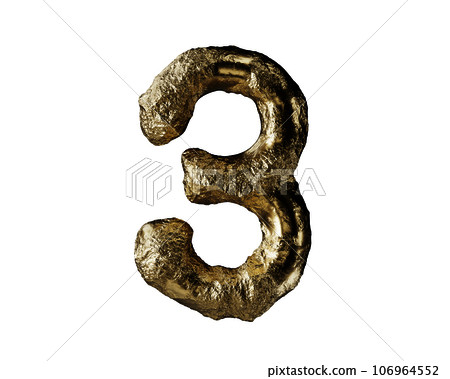 Digit made of raw gold Digit made of raw gold 106964552