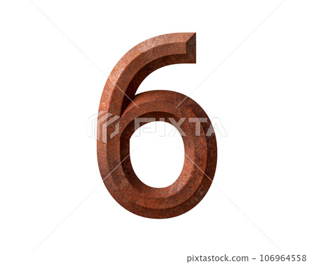 Digit made of rusty metal Digit made of rusty metal 106964558