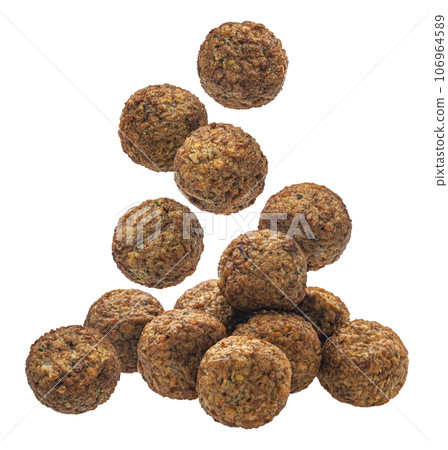 Falafel balls isolated on white background, full depth of field Falafel balls isolated on white background, full depth of field 106964589
