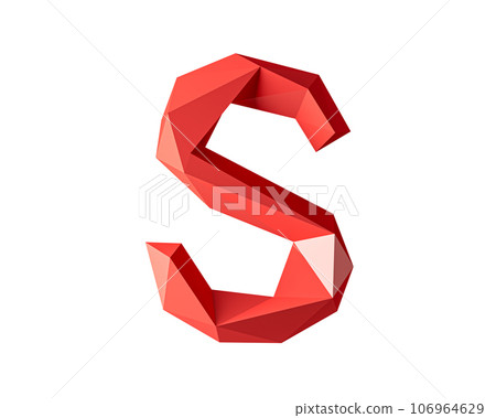 Letters made of low poly red material 106964629