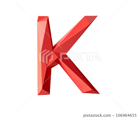 Letters made of low poly red material Letters made of low poly red material 106964655