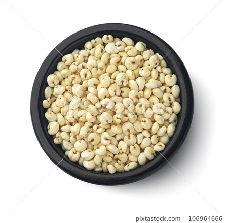 Puffed millet isolated on white background, top view 106964666