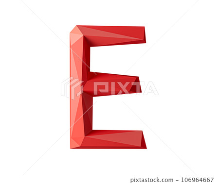 Letters made of low poly red material 106964667