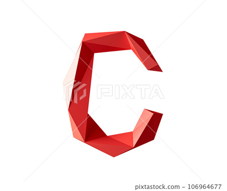 Letters made of low poly red material Letters made of low poly red material 106964677