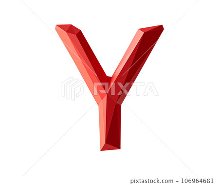 Letters made of low poly red material 106964681