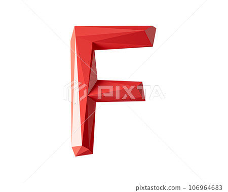 Letters made of low poly red material 106964683