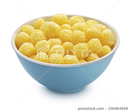Corn balls isolated on white background with clipping path Corn balls isolated on white background with clipping path 106964699