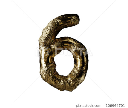 Digit made of raw gold Digit made of raw gold 106964701