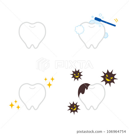Simple and cute tooth illustration set variation white background vector Simple and cute tooth illustration set variation white background vector 106964754