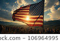 American Pride on Display, People Holding the National Flag on the 4th of July, USA Independence Day 106964995
